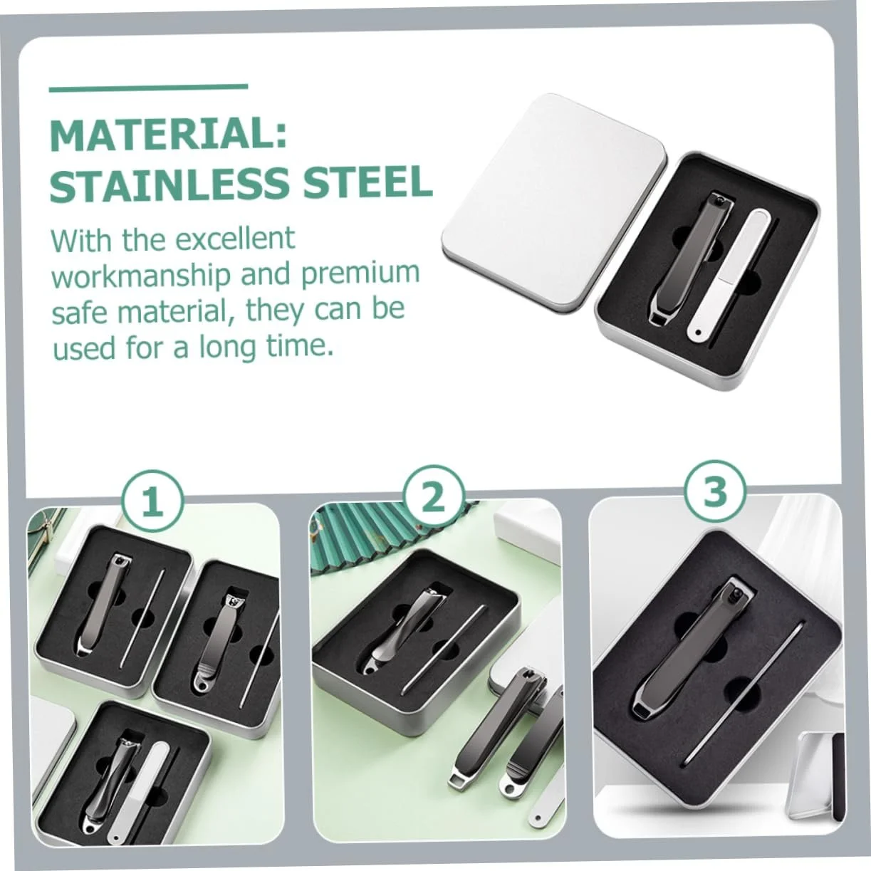 Набор для маникюра и педикюра Healvian 1satz Кусачки для ногтей, фото №4