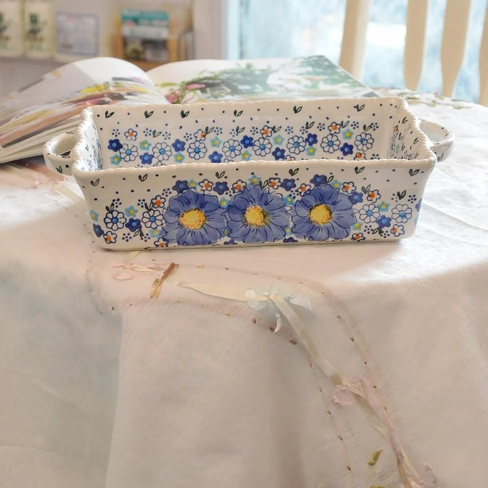 Форма для запекания керамическая 29.5 × 15 × 6.5 cm цветочный узор, фото №6