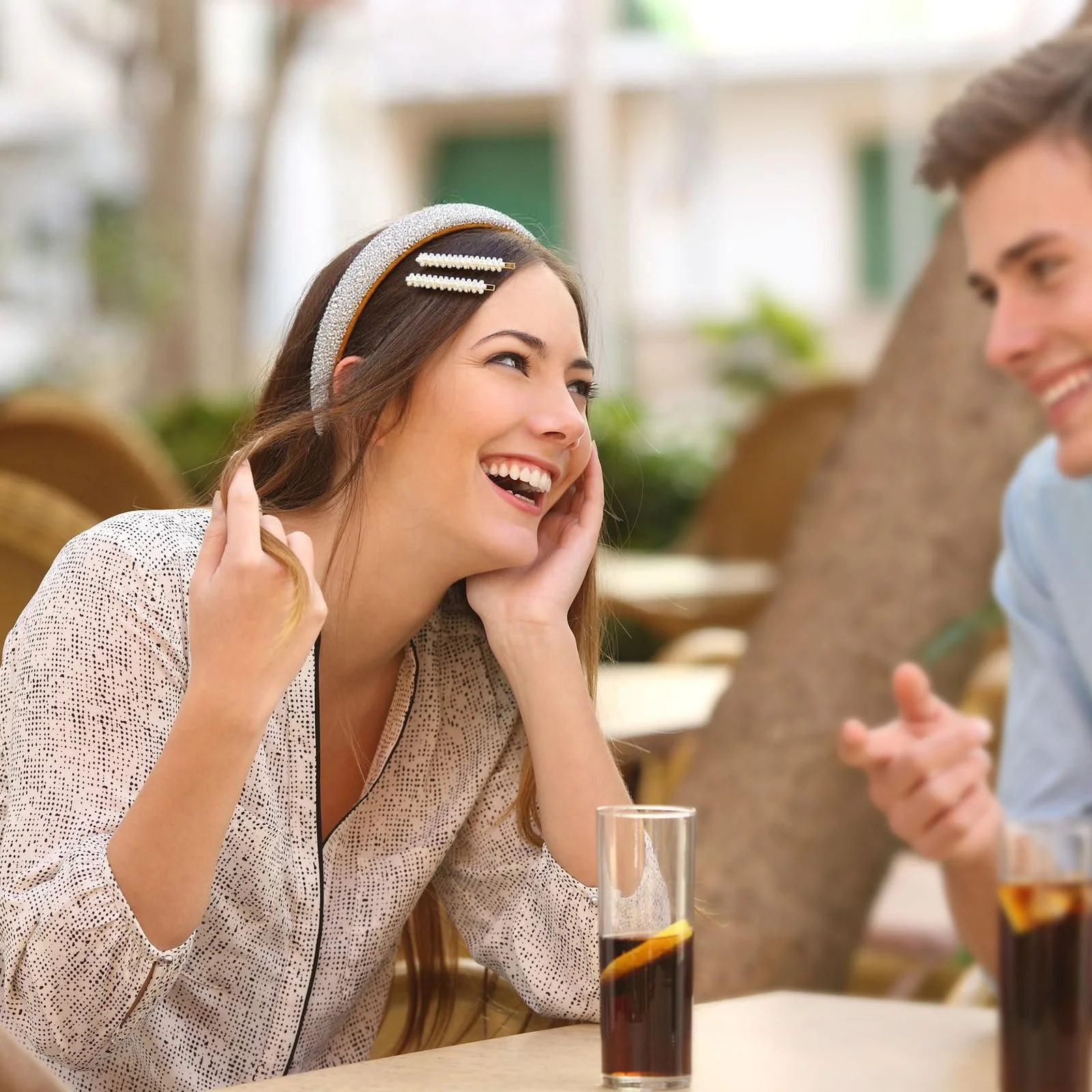 Обруч для волосся з блискітками та стразами, фото №5