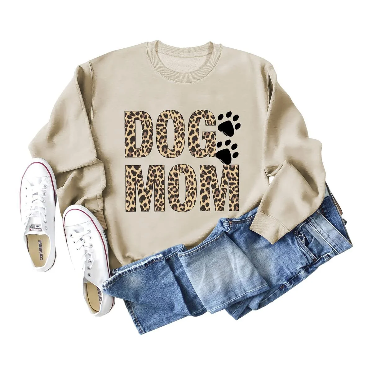 Женская толстовка MLZHAN с леопардовым принтом и следом собачьей лапы, фото №3