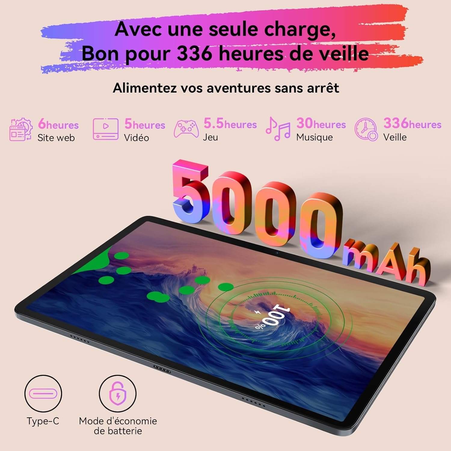 Планшет 10.1" Full HD BESTTAB A20 8+16/256Gb 8 ядер Android 14 5000 mAh Сірий, фото №4