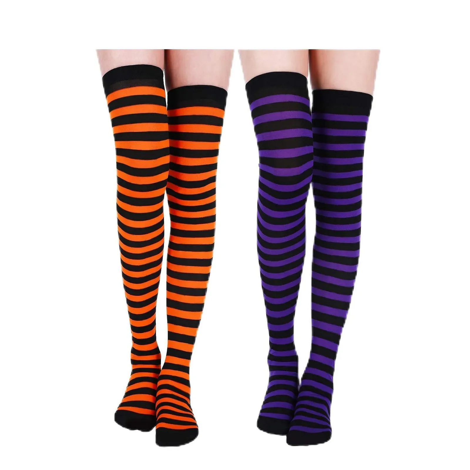 Жіночі гольфи в смужку для Хелловіну (2 пари), фото №1 Жіночі гольфи в смужку для Хелловіну (2 пари), фото №1
