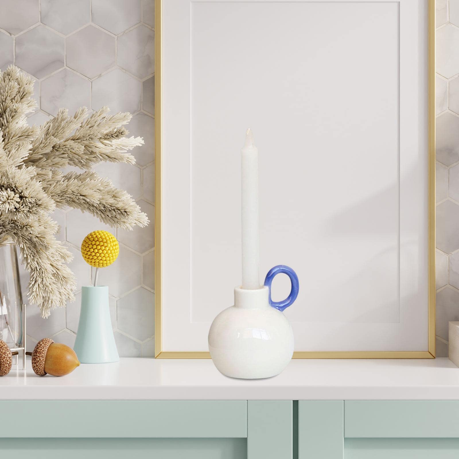 Підсвічник Sharplace Ceramic для готелю вечірки Нового року синій, фото №6 Підсвічник Sharplace Ceramic для готелю вечірки Нового року синій, фото №6