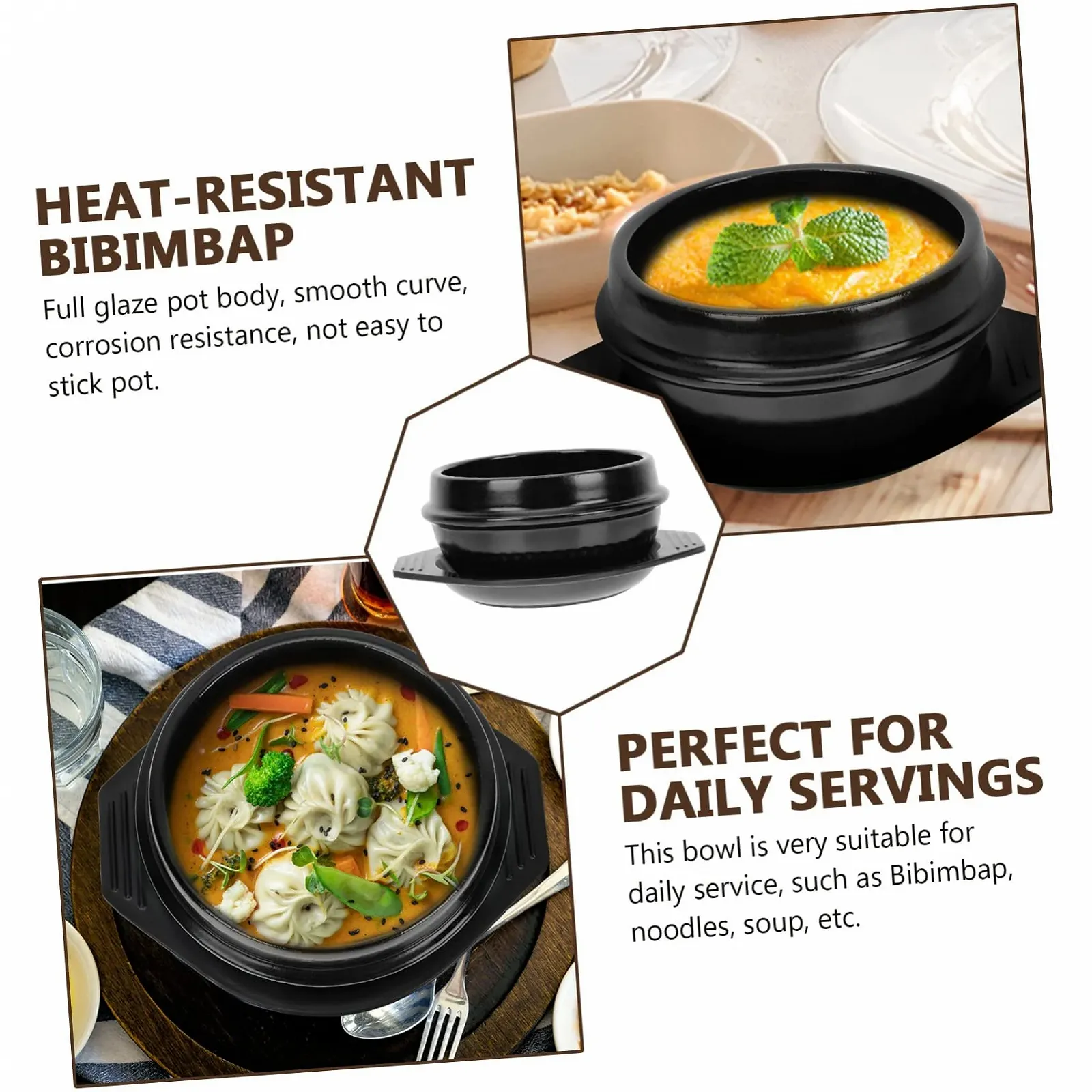 Кастрюля Mobestech для бибимбапа керамическая с крышкой для индукции 1 набор, фото №5