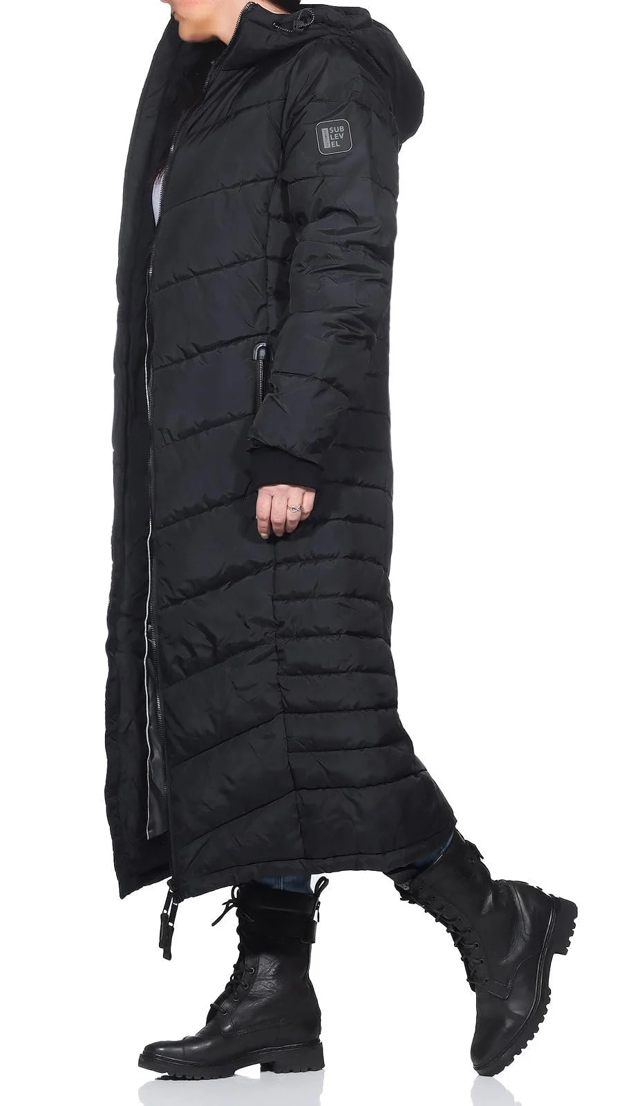 Жіноче стьобане пальто Sublevel LSL-491 Довге, фото №3