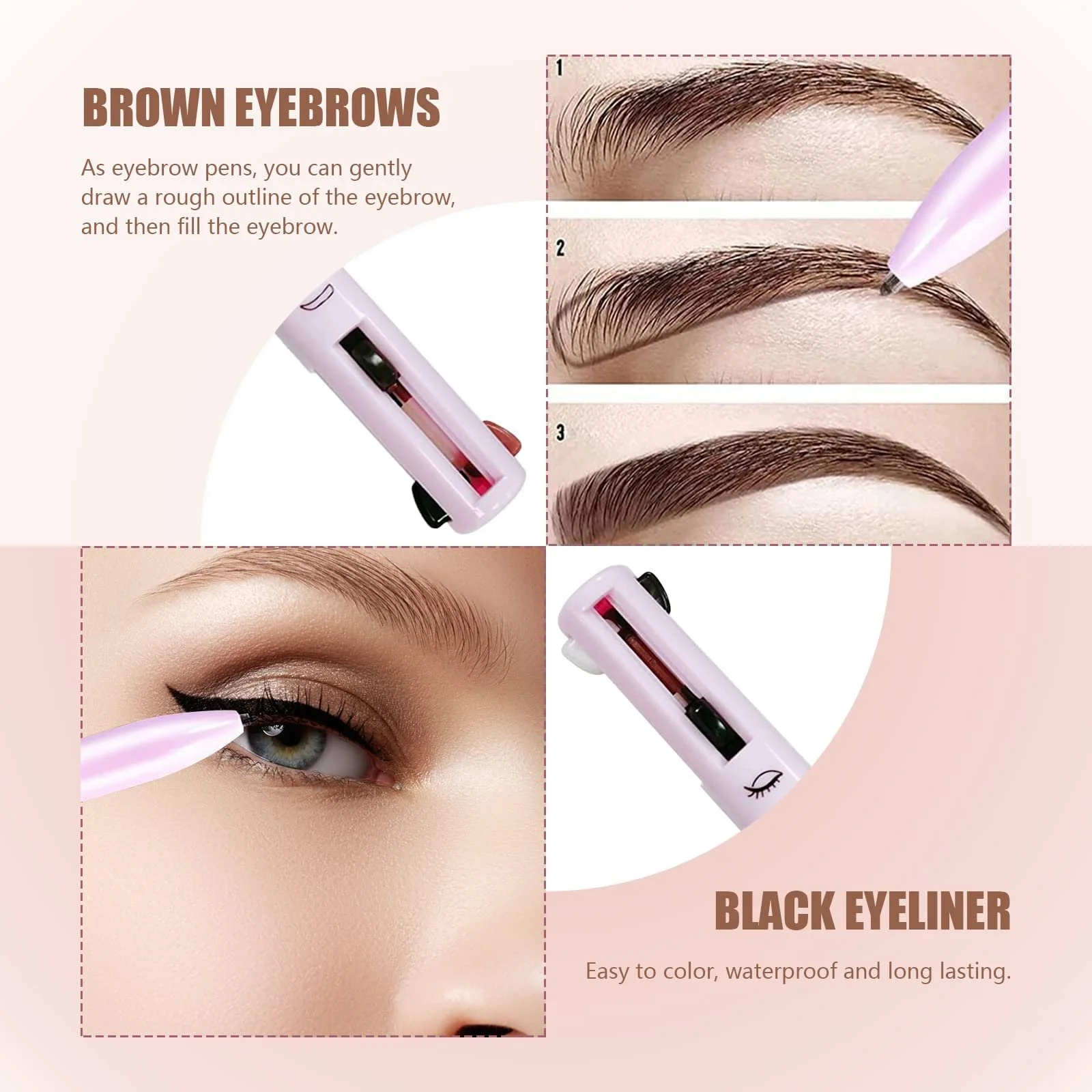 Олівець для макіяжу 4 в 1, водостійкий багатофункціональний (2 шт.), фото №4 Олівець для макіяжу 4 в 1, водостійкий багатофункціональний (2 шт.), фото №4