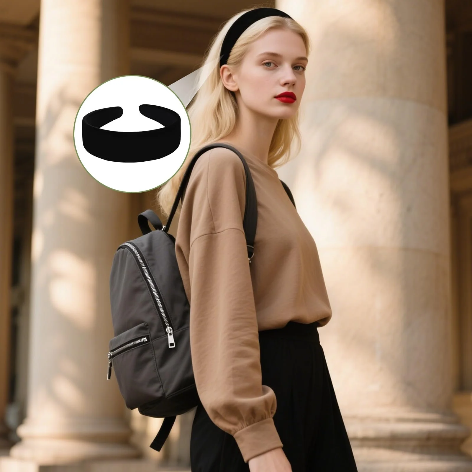 Набір із 3 чорних обручів для волосся, фото №6