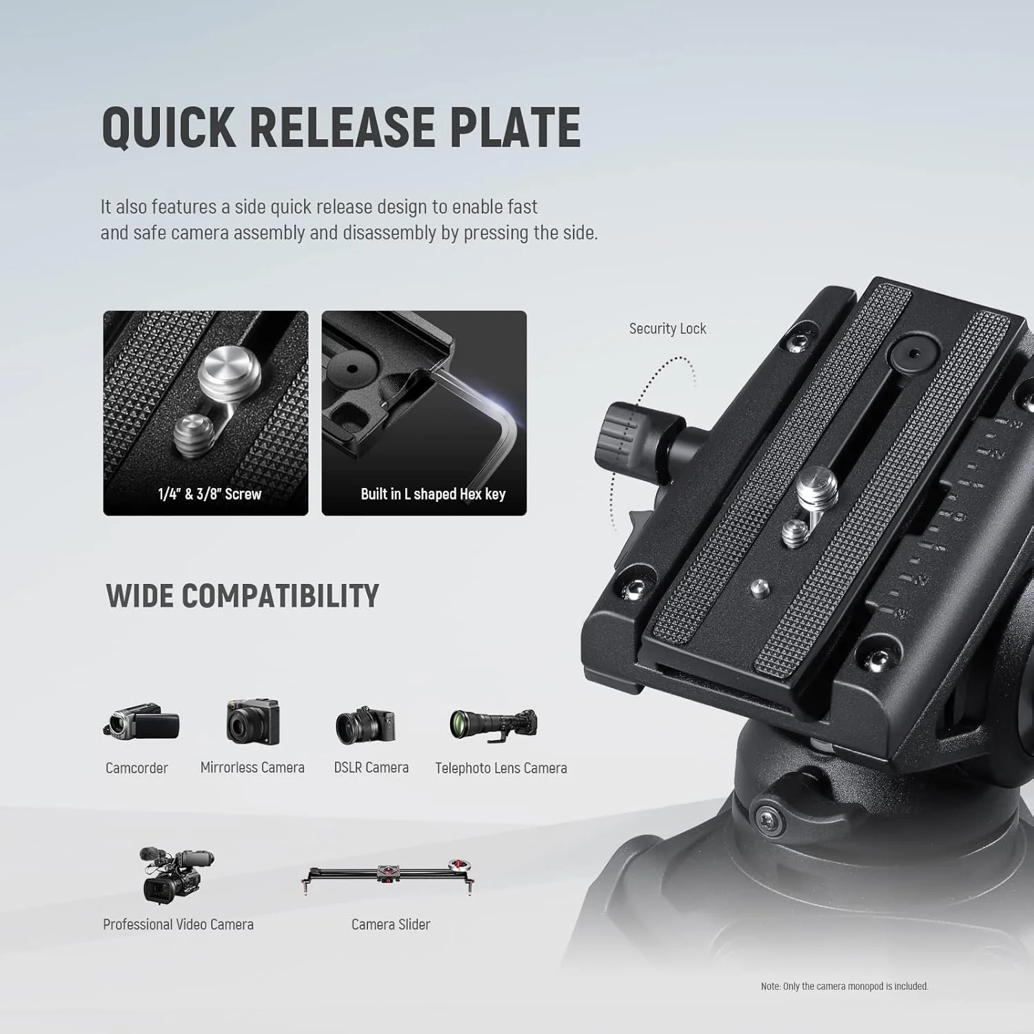 Штатив для камери NEEWER GM76 Чорний, фото №8 Штатив для камери NEEWER GM76 Чорний, фото №8