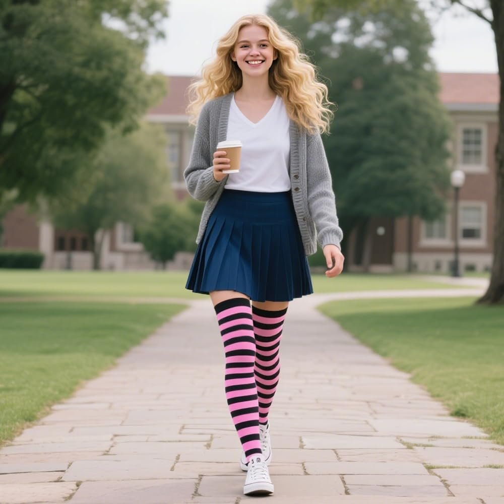 Носки DRESHOW Высокие выше колена, полосатые, фото №5