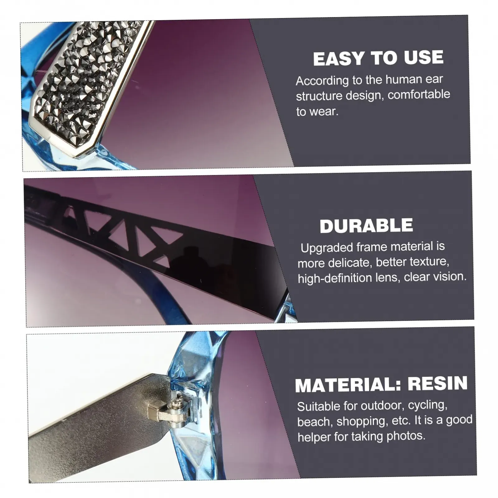 Сонцезахисні окуляри PACKOVE 3 пари Модні, фото №2