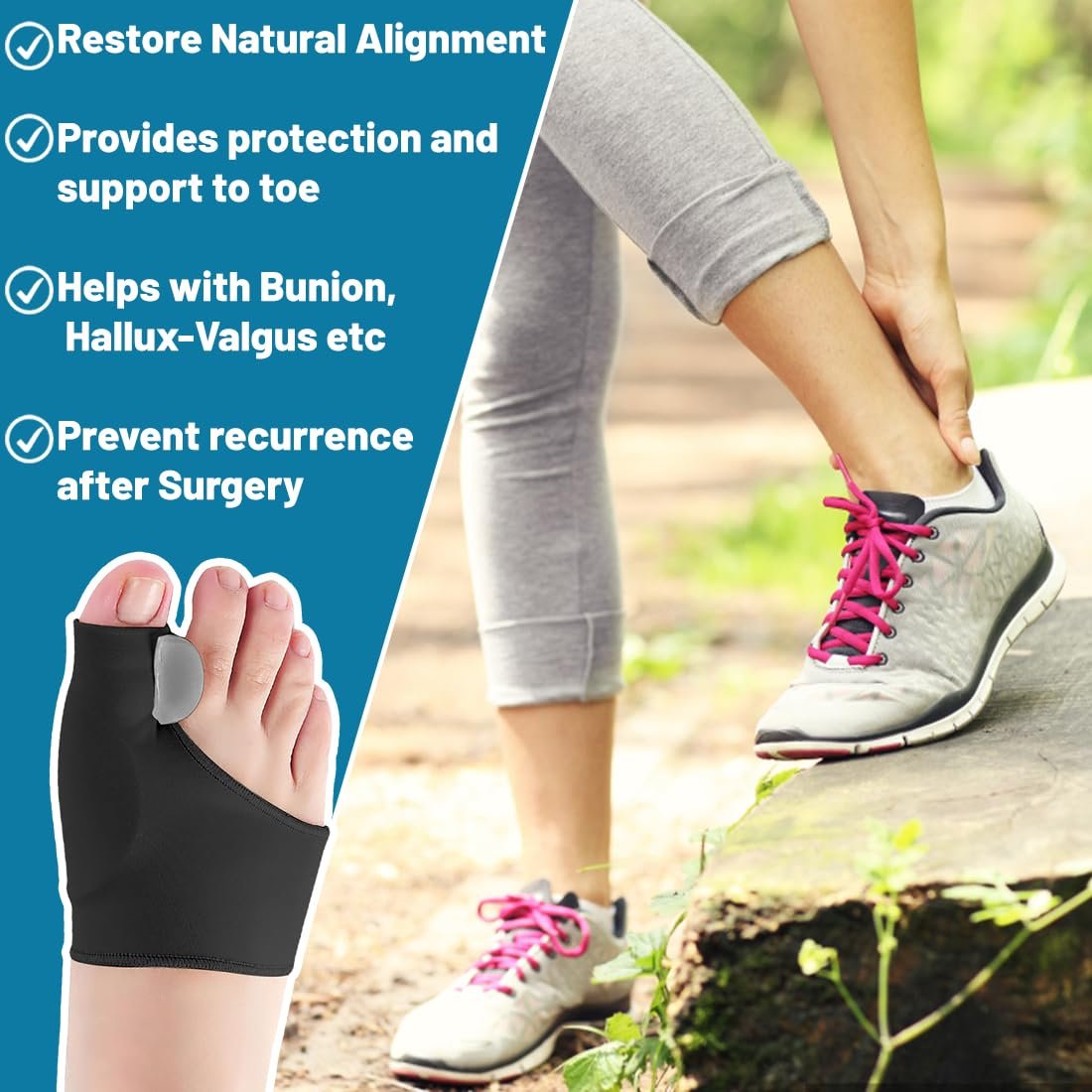 Шкарпетки для корекції великого пальця стопи Hallux Valgus, для полегшення болю, фото №5 Шкарпетки для корекції великого пальця стопи Hallux Valgus, для полегшення болю, фото №5