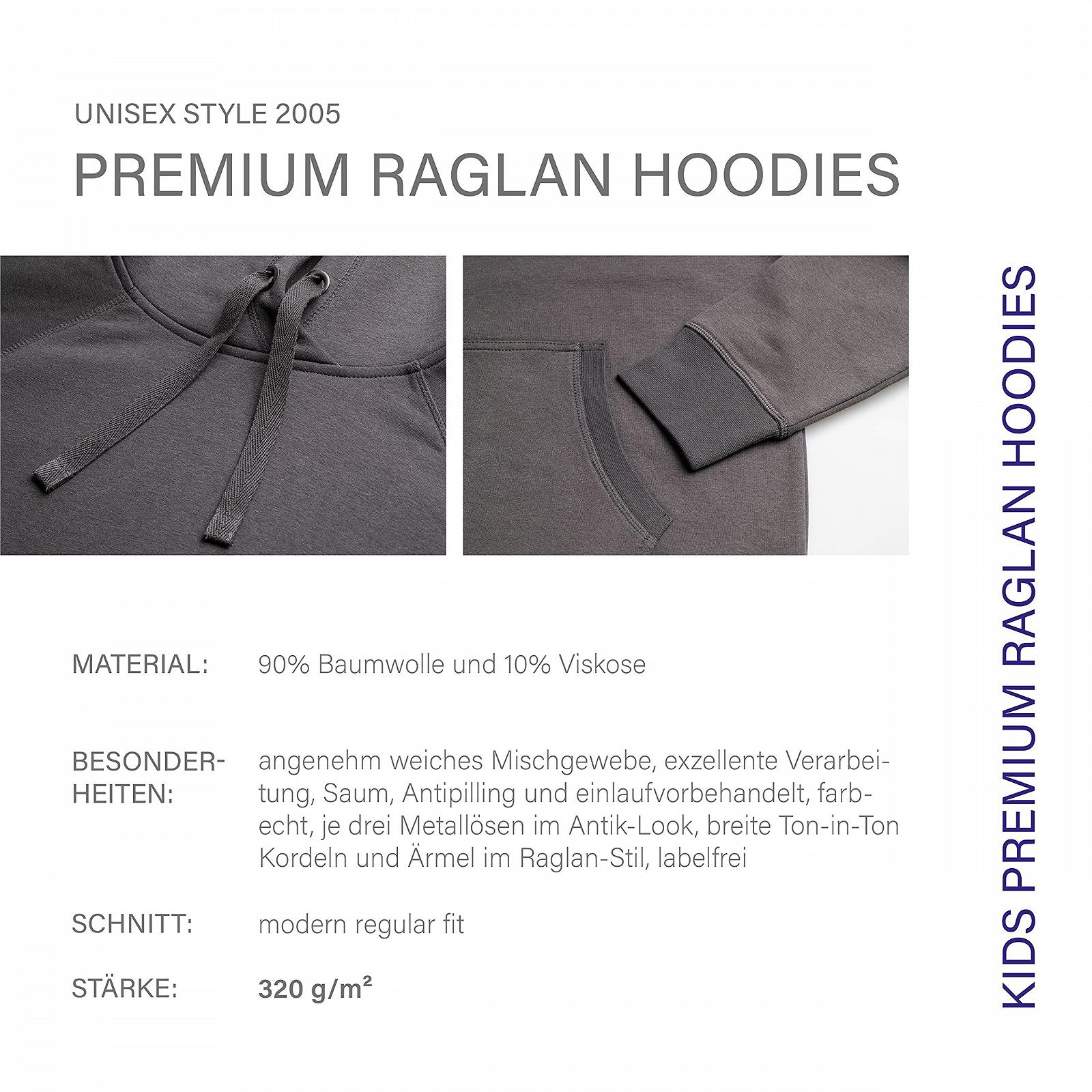 Толстовка реглан дитяча HRM преміум, темно-сіра, фото №3