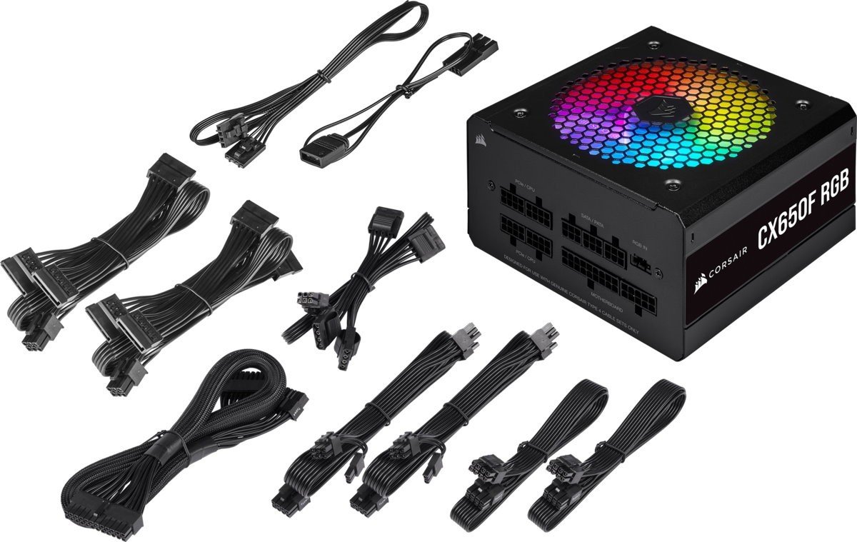 Блок живлення Corsair CX Series CX650F RGB 650W 80 Plus Bronze Black , фото №7