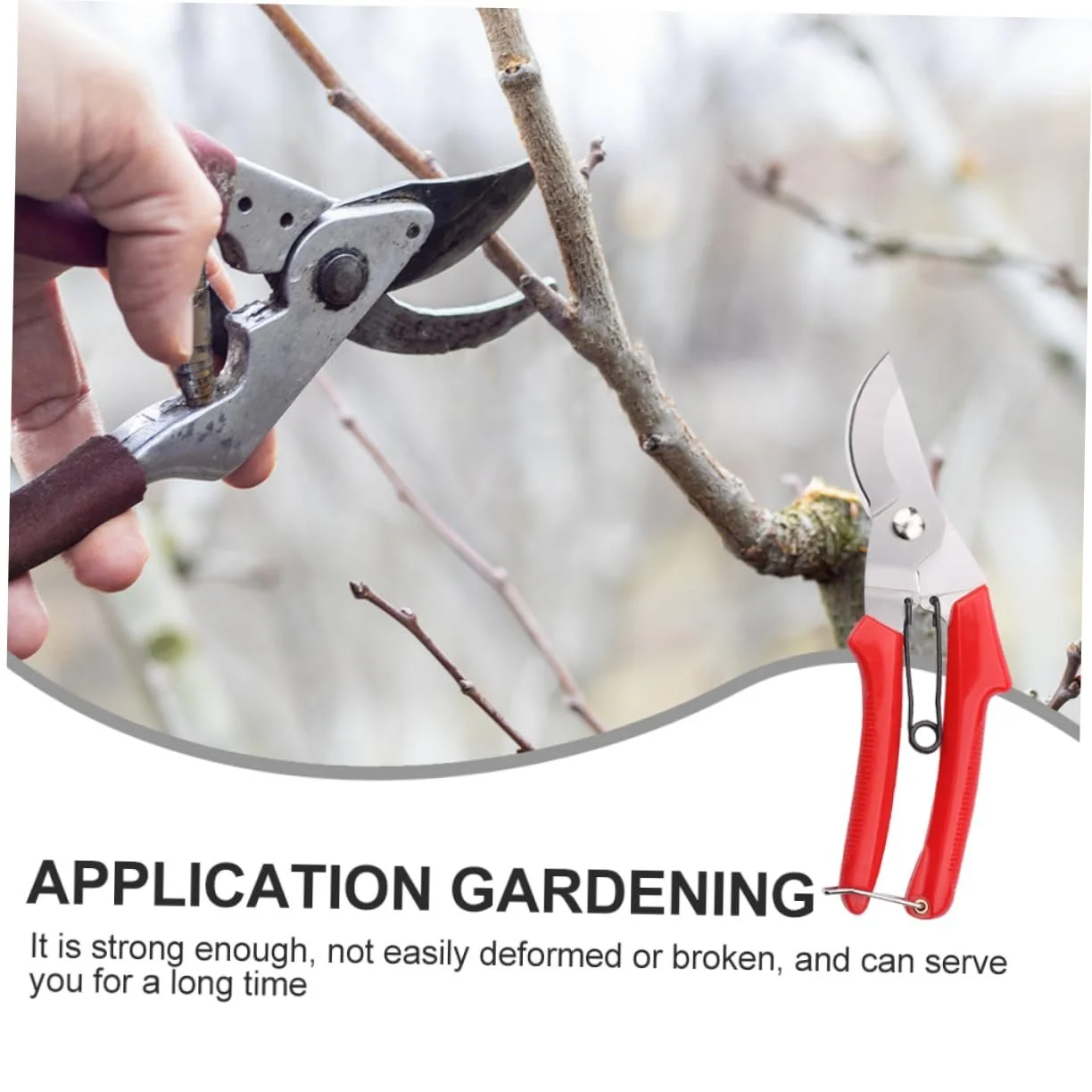 Садові ножиці Happyyami Нержавіюча сталь Червоний, фото №9