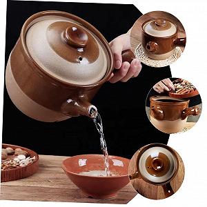 Ківш Small Chinese Clay Pot глиняний безшовний для приготування ліків synthetic.ua - Фото 1