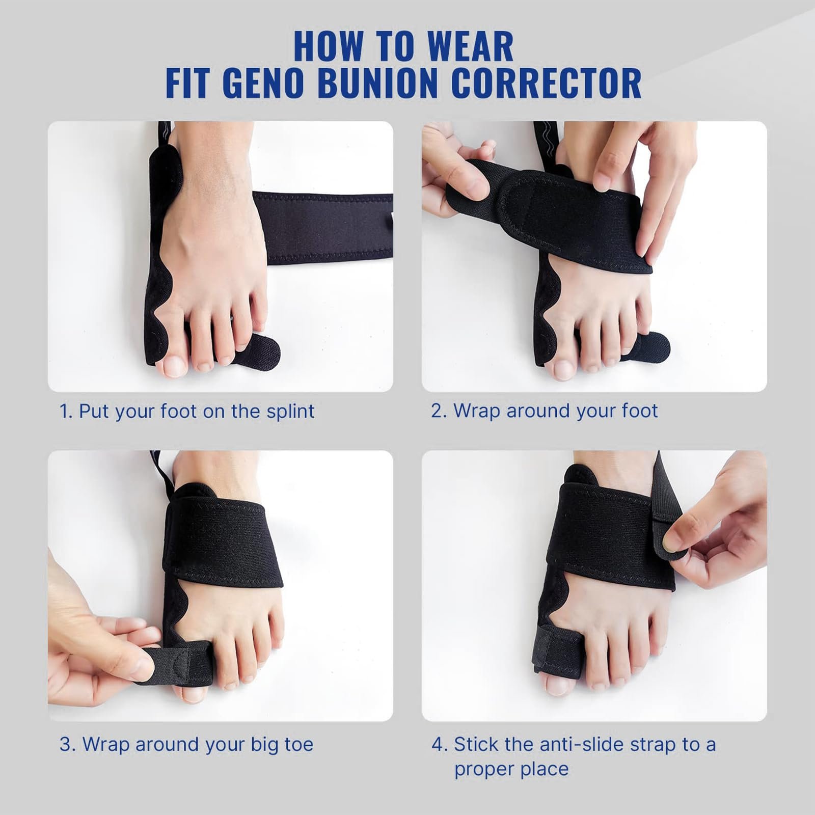 Шина для коррекции Hallux Valgus Регулируемая Облегчение боли и защита Корректирующая, фото №4