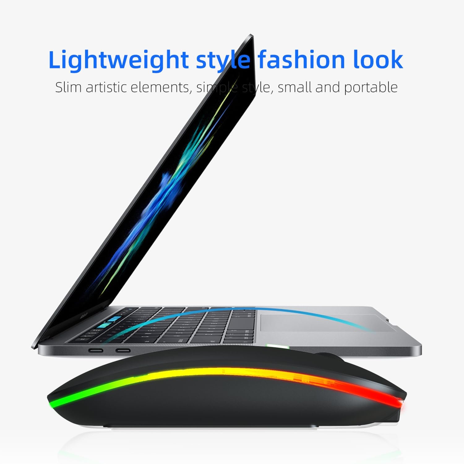 Мышь EasyULT Беспроводная, 2.4GHz USB, Bluetooth 5.1, Перезаряжаемая, 800-1200-1600 DPI, Оптическое отслеживание, Тонкая, С ковриком, Черная, фото №7