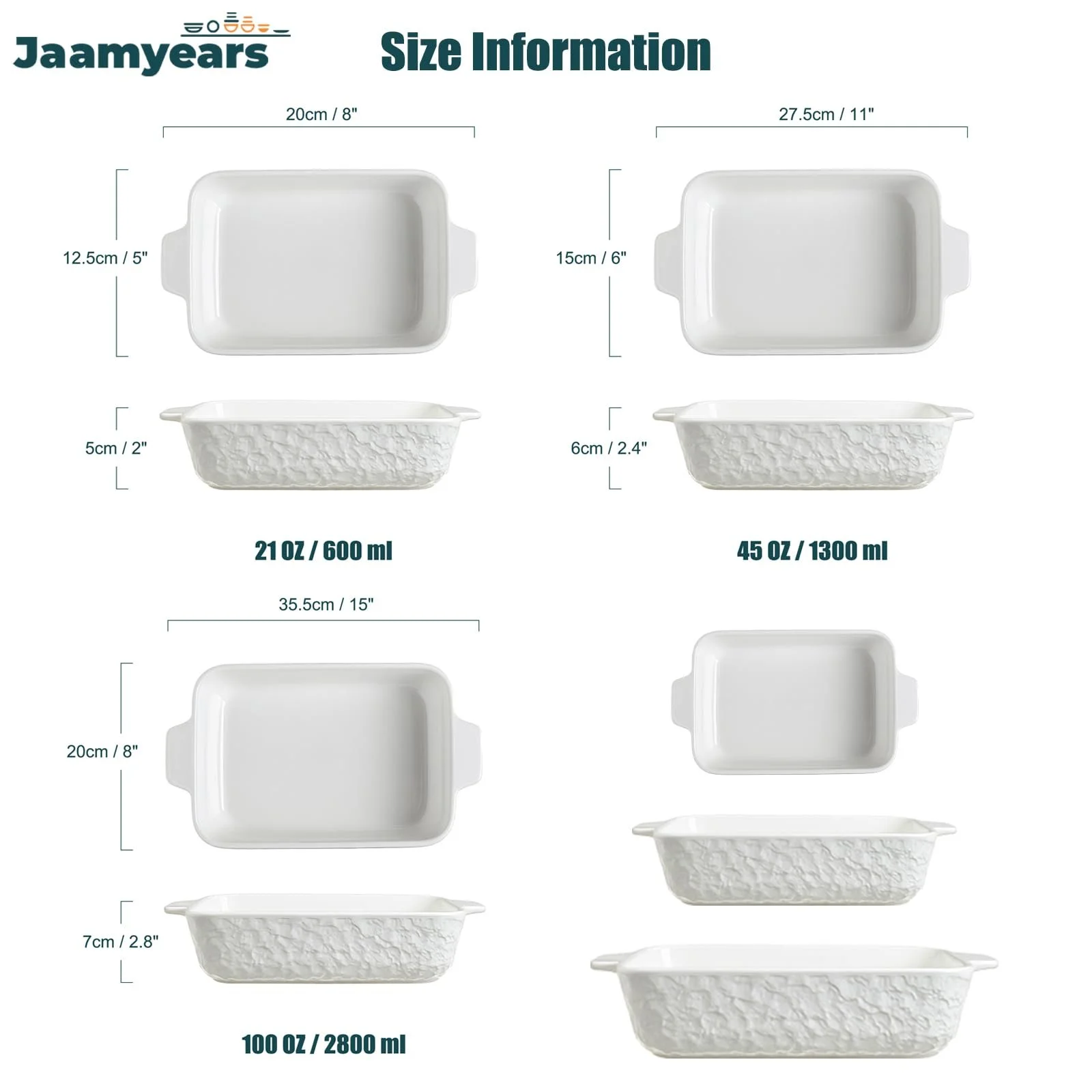 Набір форм для запікання керамічних 3 шт для лазаньї та духовки, фото №2