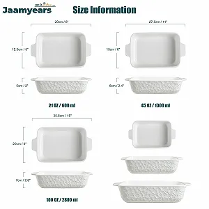 Набір форм для запікання керамічних 3 шт для лазаньї та духовки synthetic.ua - Фото 1