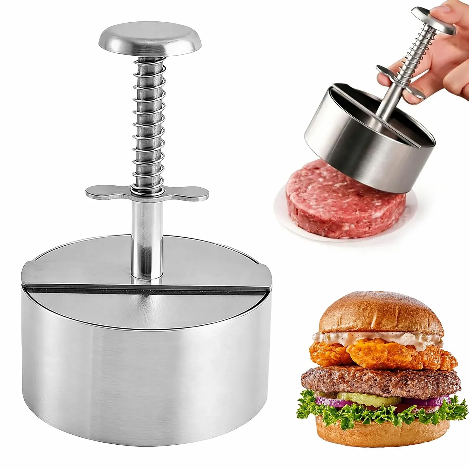 Пресс для бургеров 304 Stainless Steel регулируемый со 150 листами бумаги 304 Stainless Steel, фото №1 Пресс для бургеров 304 Stainless Steel регулируемый со 150 листами бумаги 304 Stainless Steel, фото №1