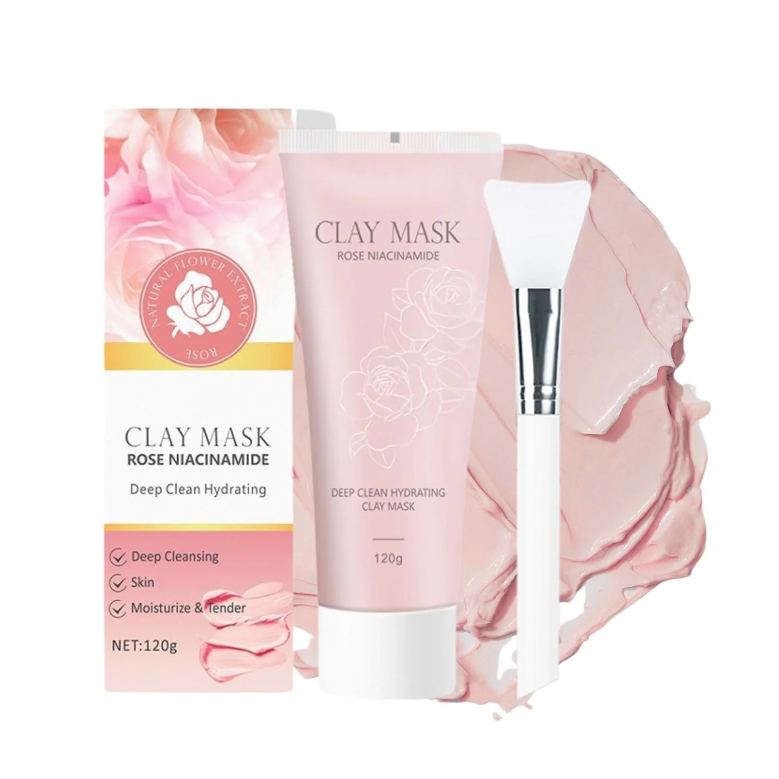 Зволожуюча Маска з Рожевої Глини для Всіх Типів Шкіри, фото №1