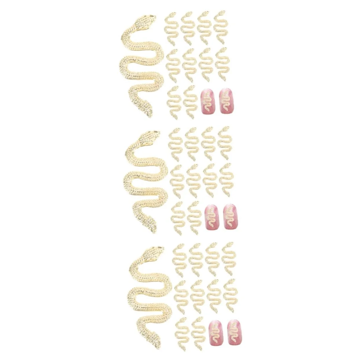 Украшения для ногтей Змея ABOOFAN 90шт. Золотой цвет, фото №1 Украшения для ногтей Змея ABOOFAN 90шт. Золотой цвет, фото №1