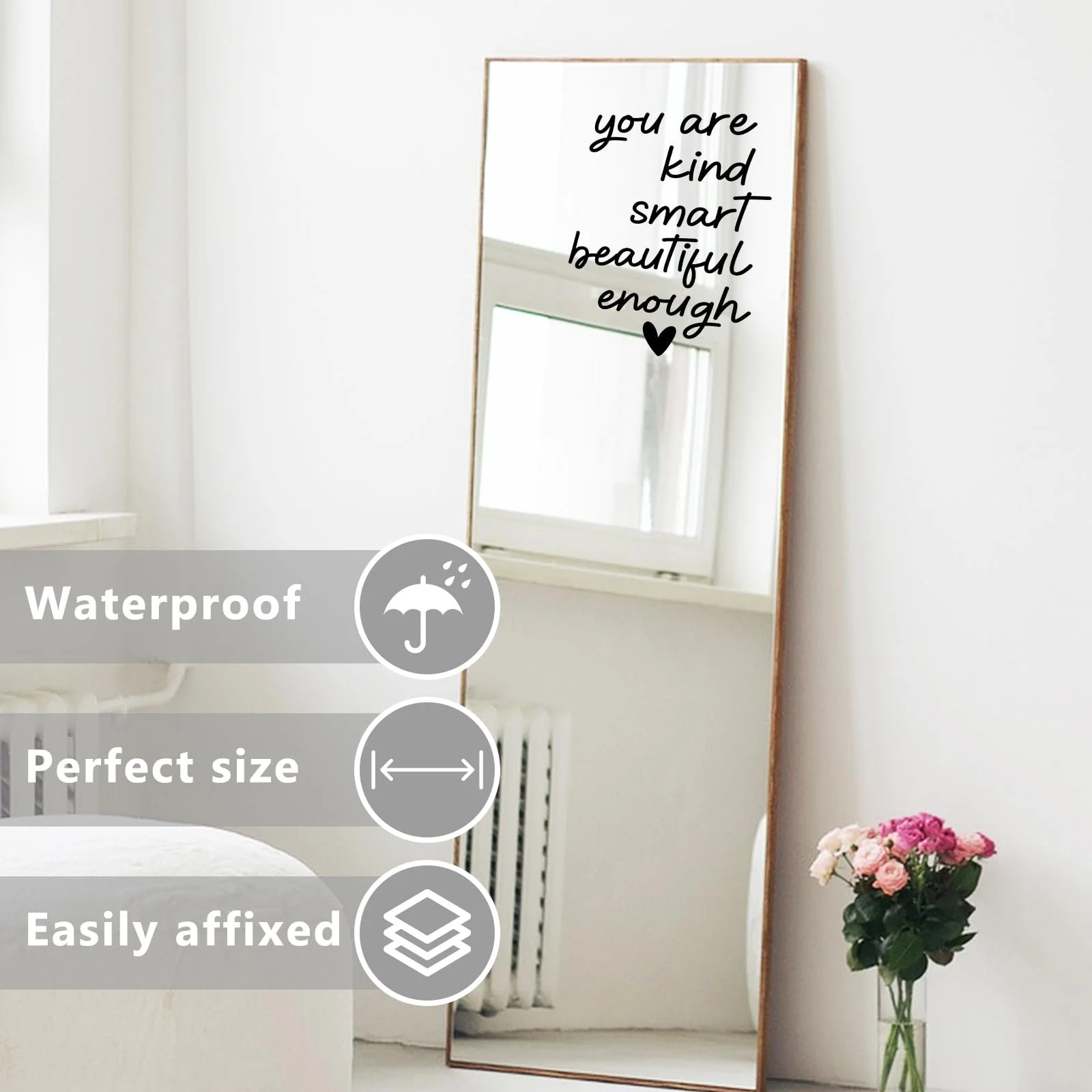 Набір дзеркальних наклейок на стіну 3 шт. Чорний, фото №6