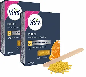 Горячий воск в гранулах Veet Expert с пчелиным воском 230 г с деревянным шпателем - Фото 1