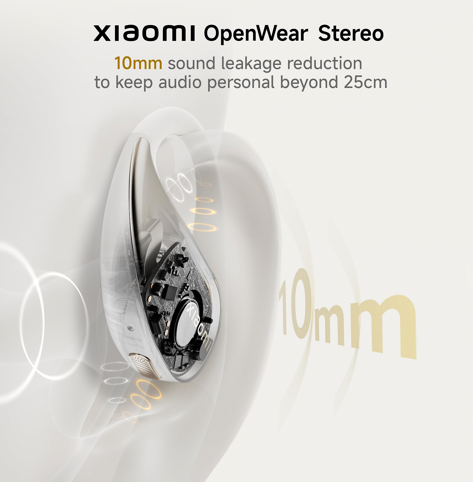 Бездротові навушники Xiaomi OpenWear Stereo / Bluetooth 5.3 / Активне шумозаглушення / ANC / ENC / LHDC, AAC, SBC / Вологозахист IP54 / Швидка зарядка / Пісочний бежевий, фото №3 Бездротові навушники Xiaomi OpenWear Stereo / Bluetooth 5.3 / Активне шумозаглушення / ANC / ENC / LHDC, AAC, SBC / Вологозахист IP54 / Швидка зарядка / Пісочний бежевий, фото №3