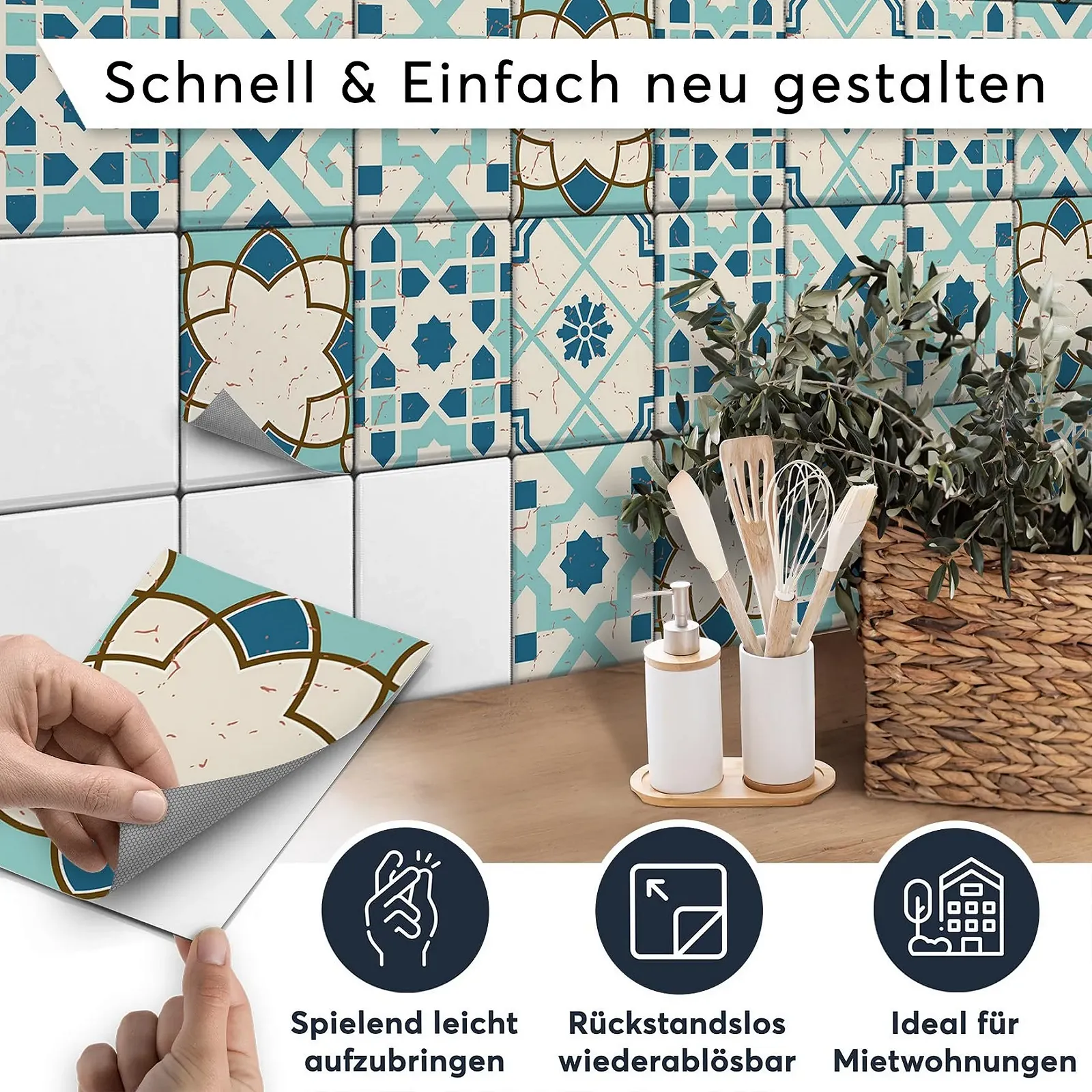 Наклейки для плитки CREATISTO Мозаїка 15 x 20 см 12 шт., фото №2