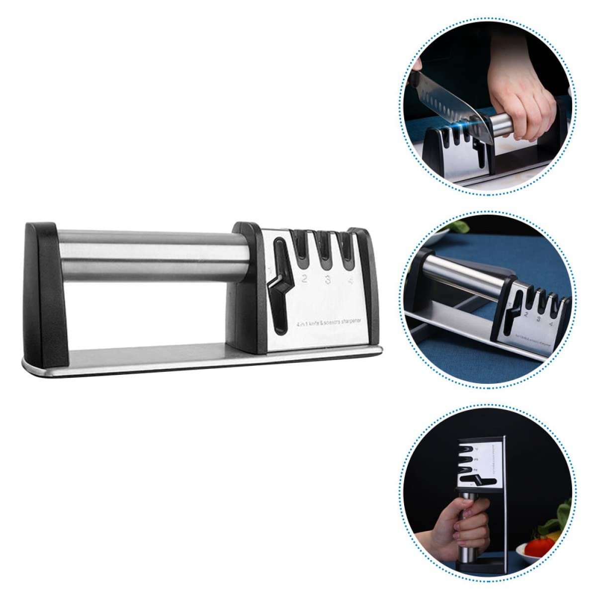 Точилка для ножей и ножниц Ergonomic Non-Slip Silver, фото №5