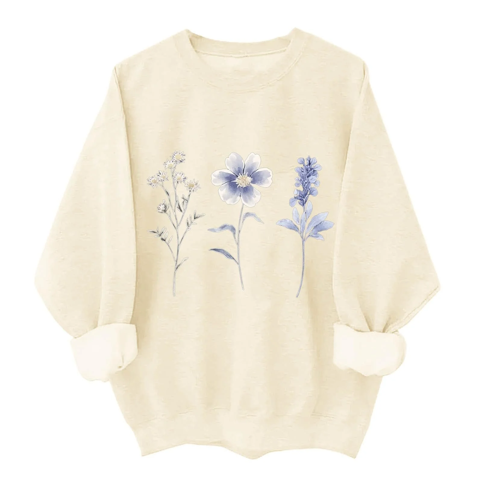 Женский Свитшот Komiseup Однотонный Oversized, фото №1