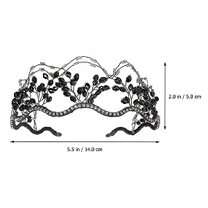 Обруч Lurrose Чорний з кристалами, перлами synthetic.ua - Фото 1
