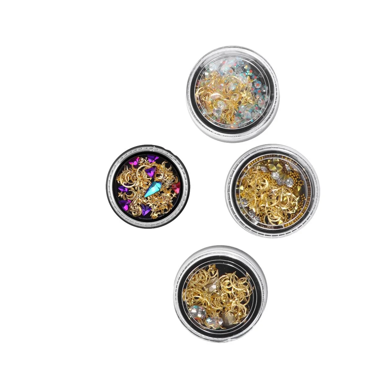 Стразы для ногтей Beavorty 3D, набор 4 шт, разноцветные, фото №1