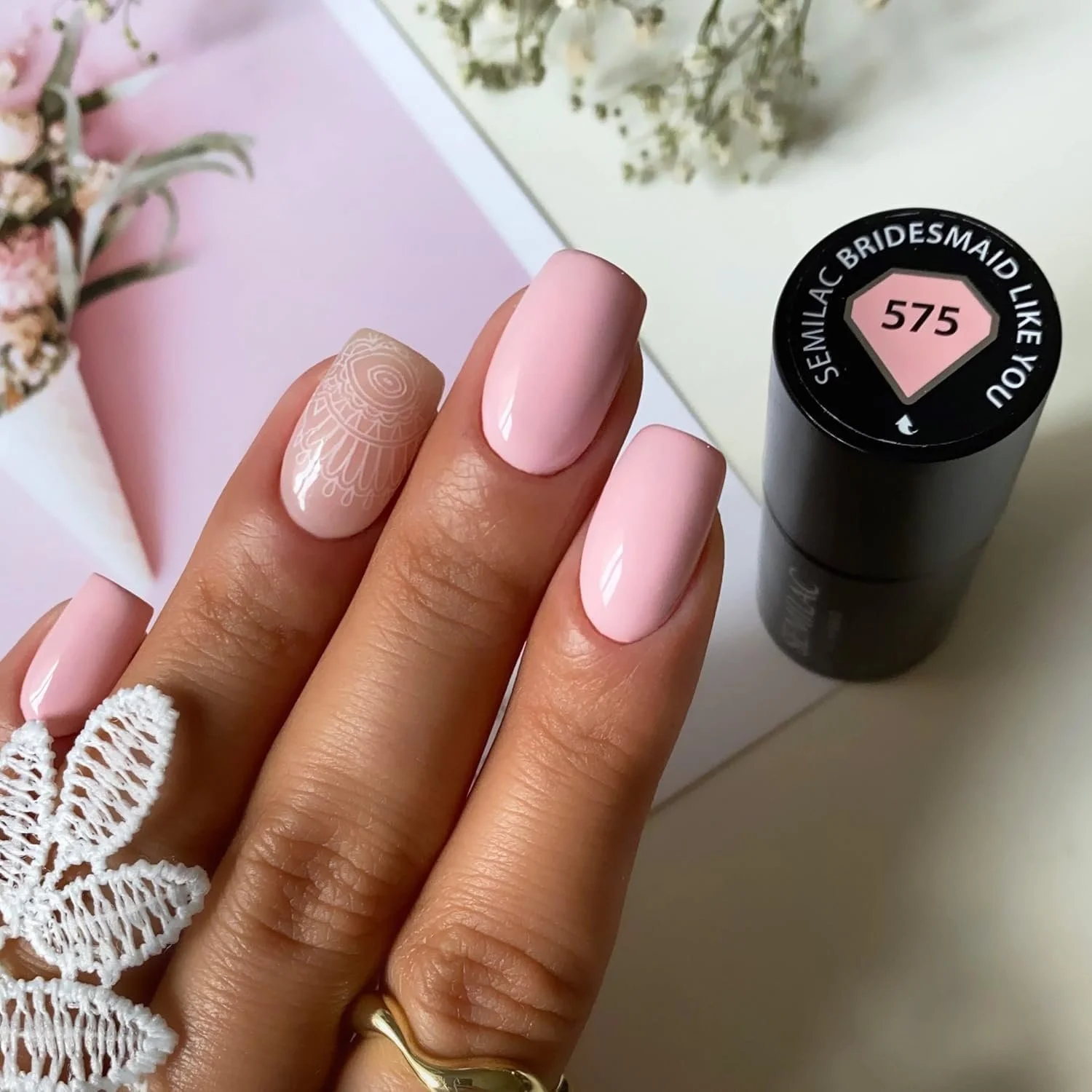 UV Гель-лак Semilac WeddiNails 575 Bridesmaid Like You 7 мл, фото №4