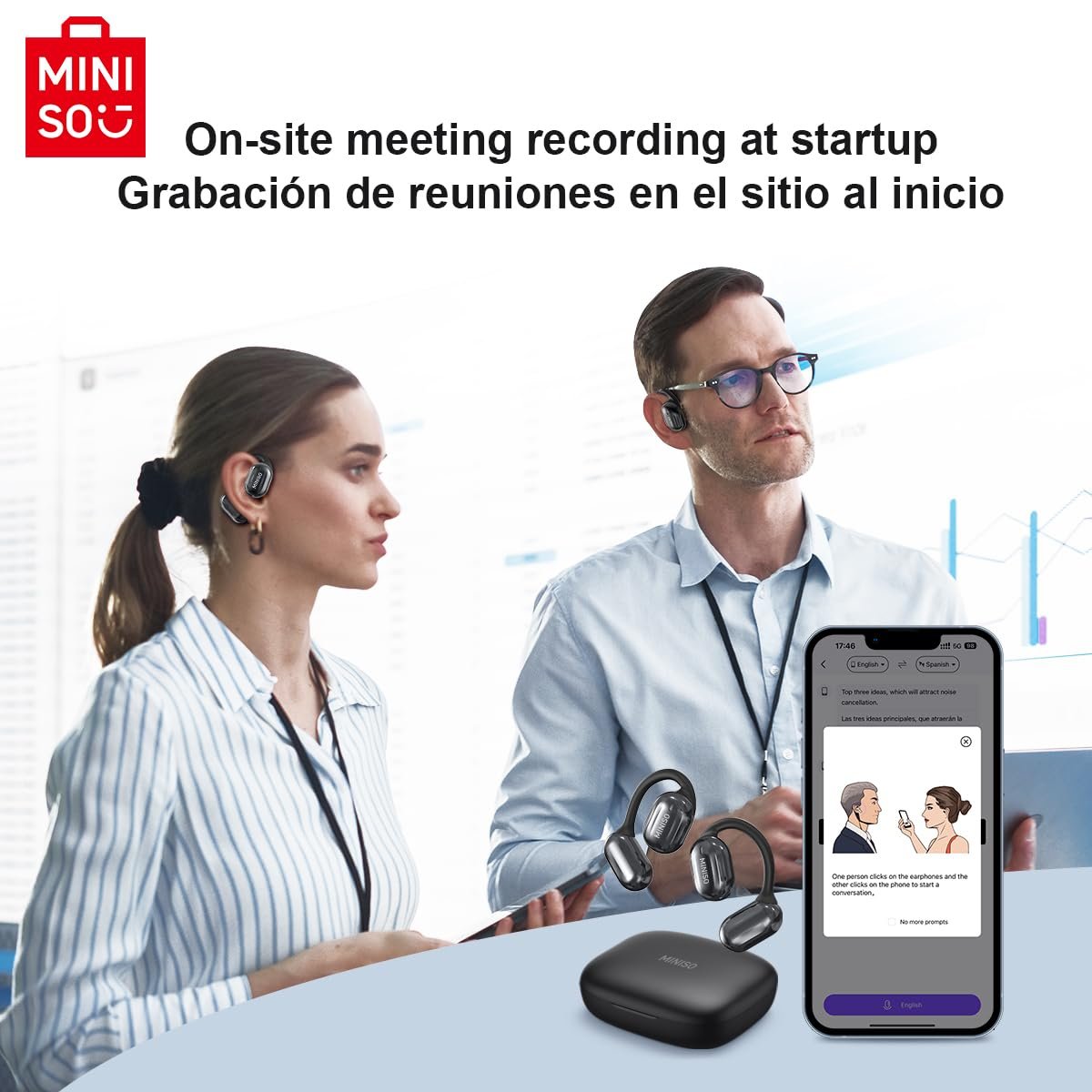 Наушники-переводчик AI MINISO MS162 3-в-1, фото №3