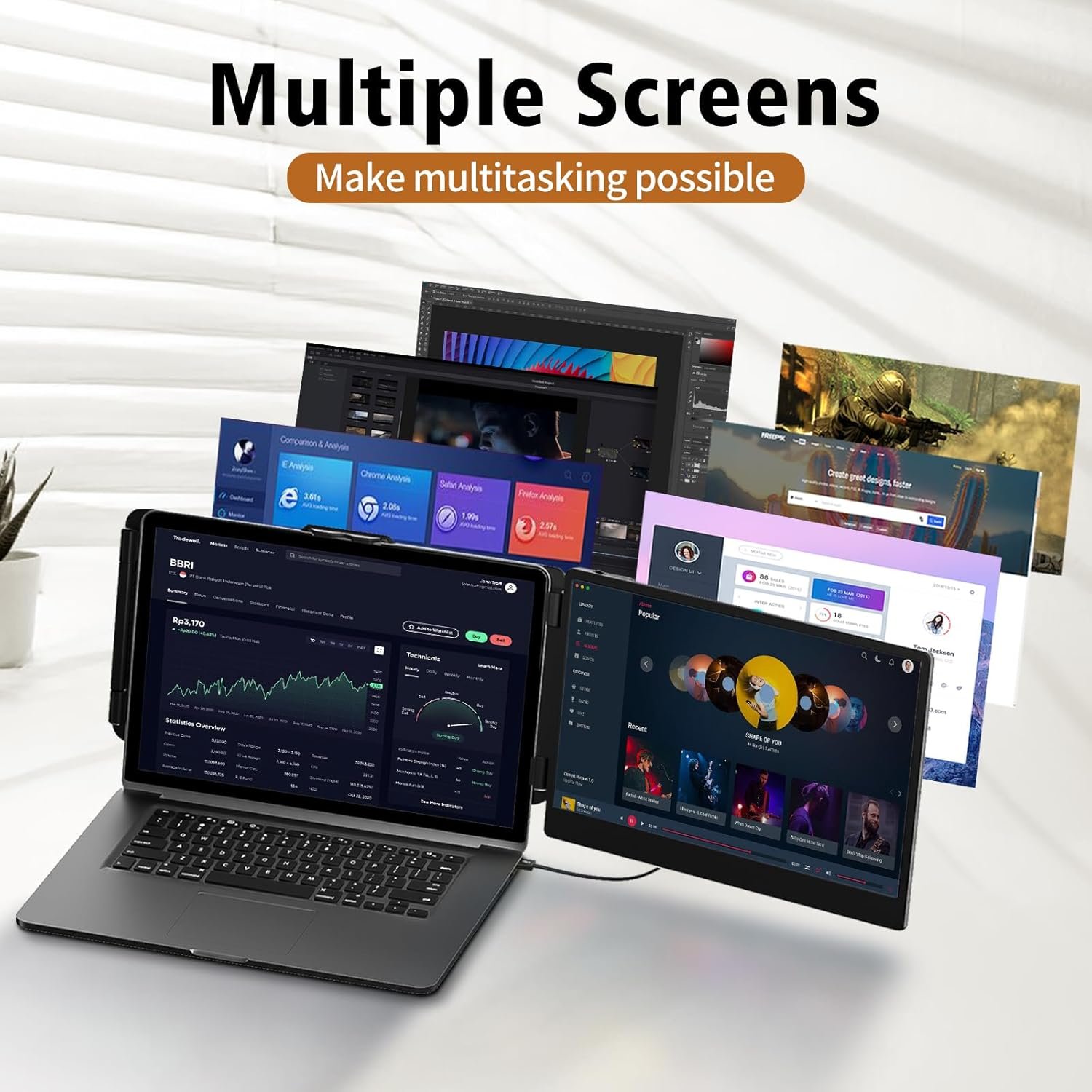 Монітор портативний 14" Newwin S1 Full HD IPS 60 Гц, фото №6