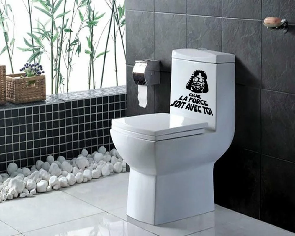 Наклейка на унітаз Star Wars Darth Vader Гумористична 19 x 20 см Набір 2 шт., фото №1