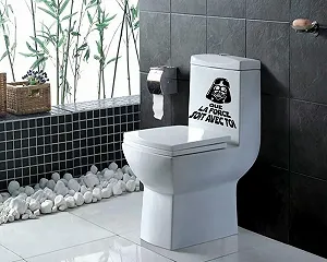 Наклейка на унітаз Star Wars Darth Vader Гумористична 19 x 20 см Набір 2 шт. - Фото 1