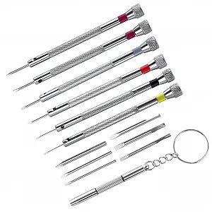 Набір викруток прецизійних мікро 0.8-1.6 мм 6 шт. із запасними лезами та кейсом - Фото 1