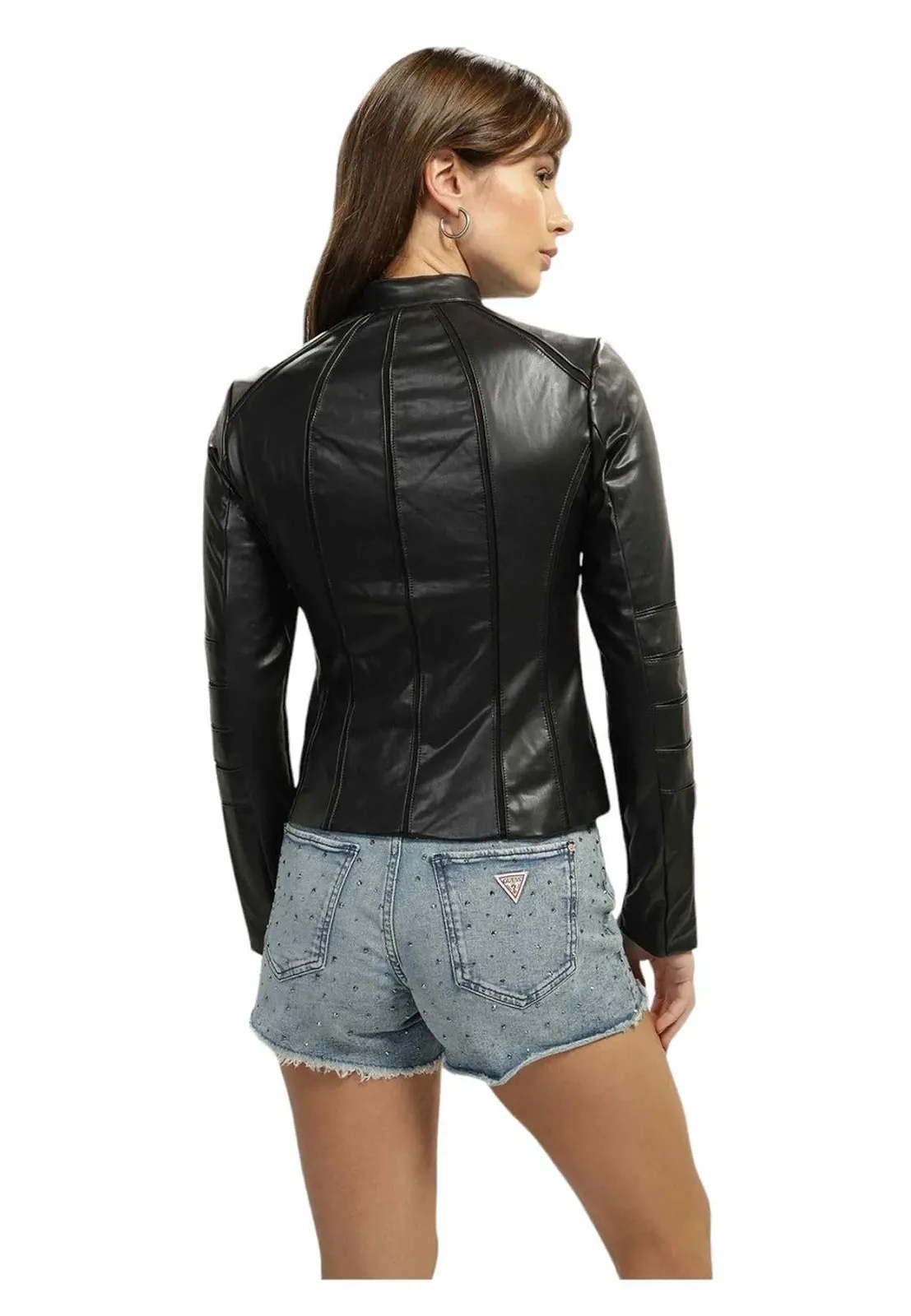 Жіноча куртка Guess Harley PU jacket чорна W4RL20K8S30 S, фото №2 Жіноча куртка Guess Harley PU jacket чорна W4RL20K8S30 S, фото №2