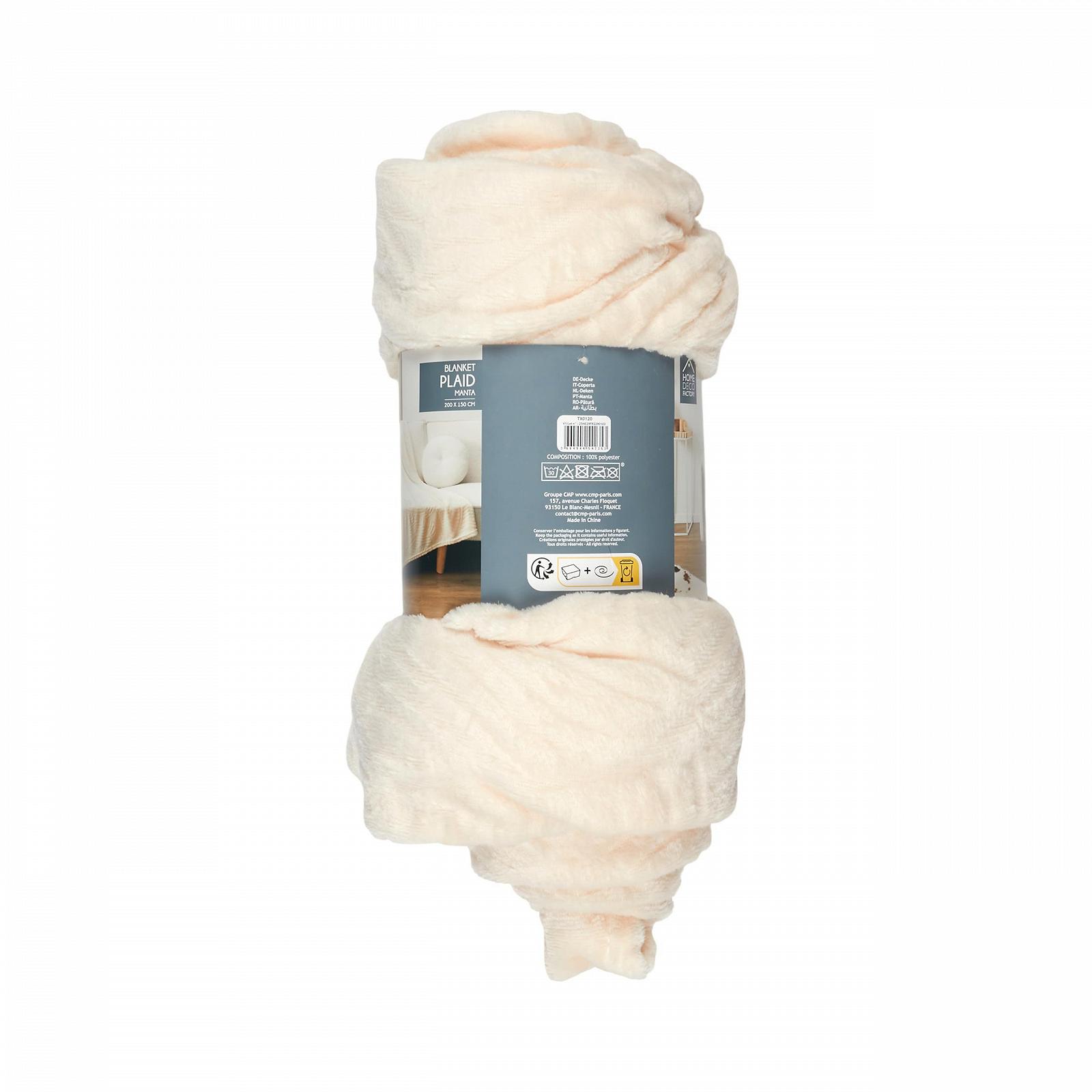 Плед HOME DECO FACTORY Cuddly Blanket Бежевый кремовый XXL, Флисовый плед с тисненым узором, Покрывало на кровать, Пушистый плед на диван (200 x 150 см), фото №6 Плед HOME DECO FACTORY Cuddly Blanket Бежевый кремовый XXL, Флисовый плед с тисненым узором, Покрывало на кровать, Пушистый плед на диван (200 x 150 см), фото №6