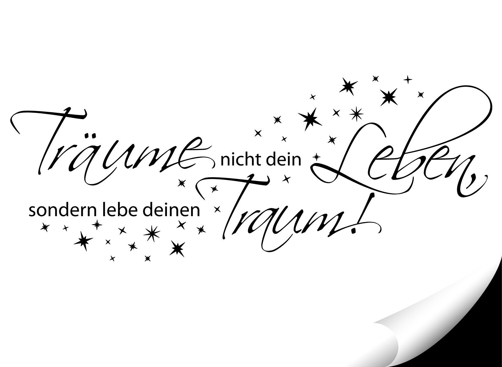 Наклейка на стіну Grandora W5374 Träume Nicht Dein Leben 76 x 29 см Чорний, фото №2 Наклейка на стіну Grandora W5374 Träume Nicht Dein Leben 76 x 29 см Чорний, фото №2