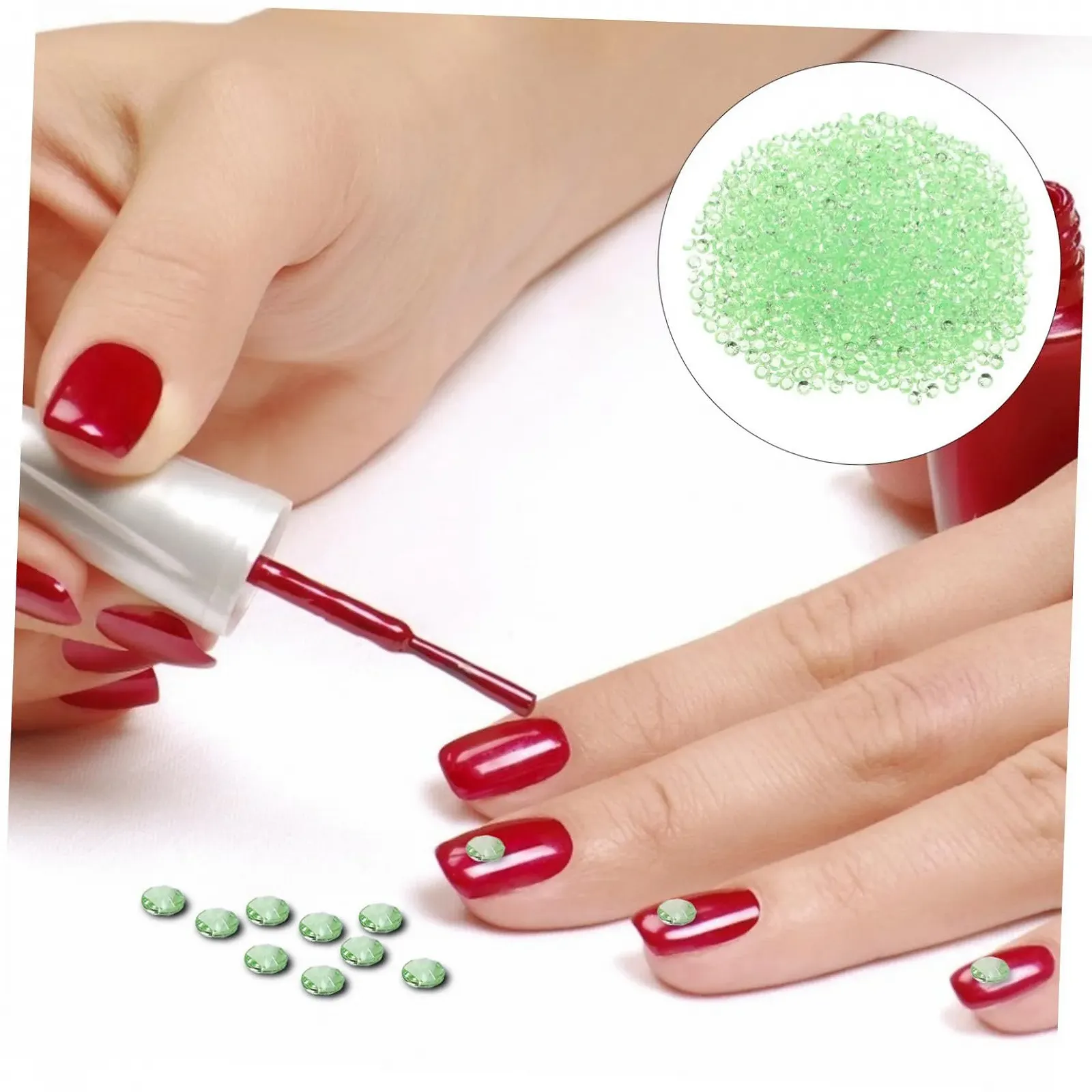 Стрази Плоскі Alipis 10000 штук, Рожеве Золото, Акрилові Діаманти, Насипні Скляні Намистини, фото №7