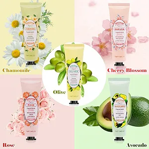 Крем для рук Набор Мини-кремов для рук 5 штук Растительный аромат Увлажняющий Нежирный крем для рук для грубой, потрескавшейся кожи Цветочный, 30 мл synthetic.ua - Фото 1