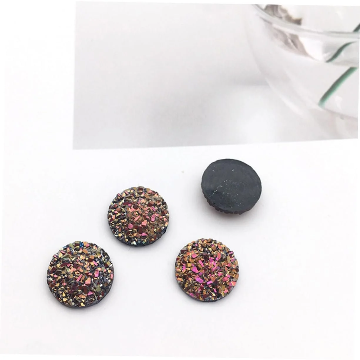 Стрази круглі FRCOLOR смола 200 шт. випадкових кольорів, фото №7