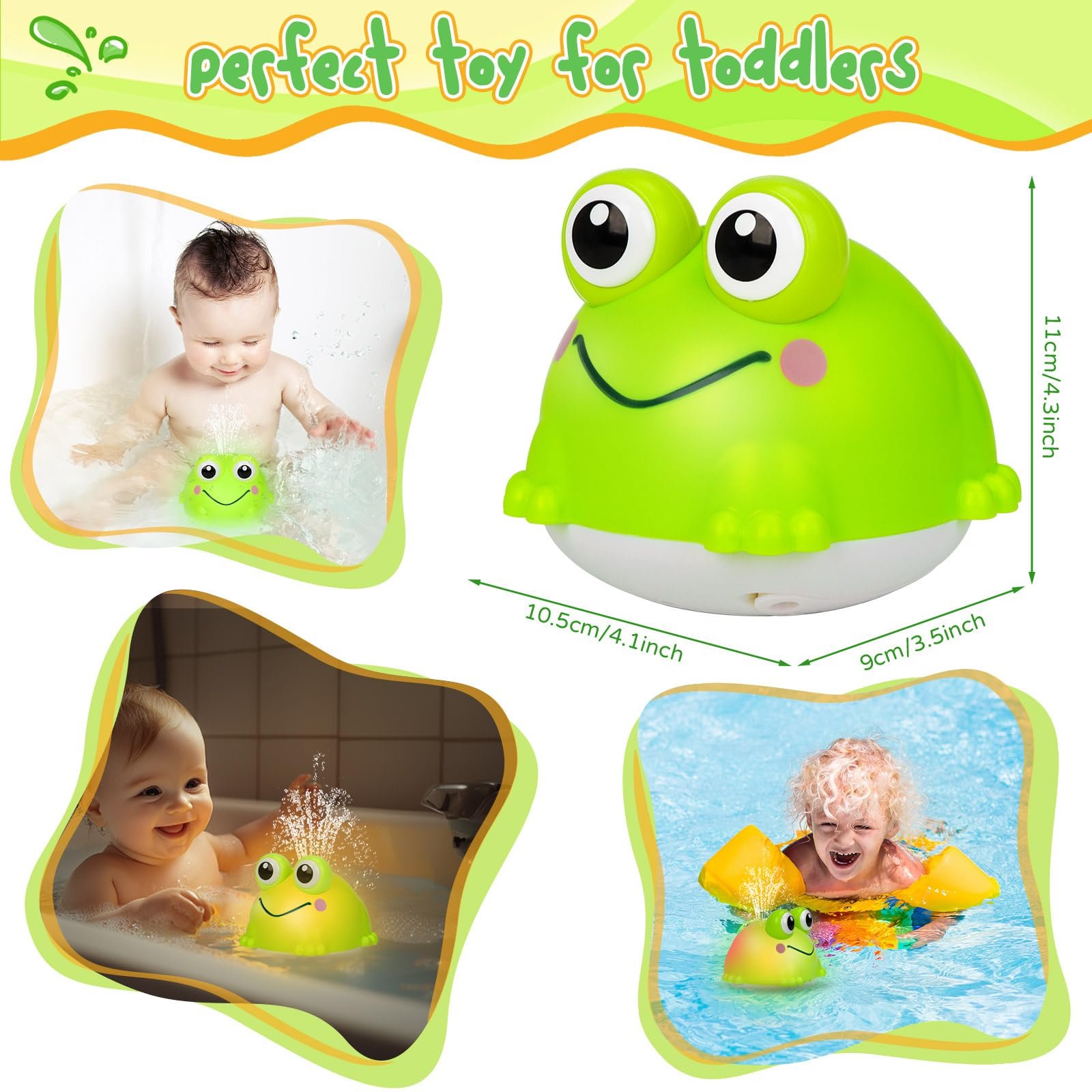 Іграшка для ванни Жаба з LED підсвічуванням, фото №5