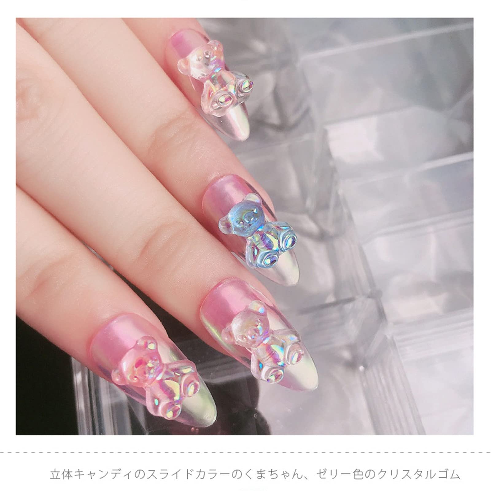 Ведмедики, Набір 48 шт, Різнокольорові, Смола, 3D Кристали, фото №7 Ведмедики, Набір 48 шт, Різнокольорові, Смола, 3D Кристали, фото №7