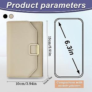 Кошелек FuninCrea Женский Кожа PU С окошком для ID и карманом для монет на молнии 7 отделений для кредитных карт для карточек, монет, денег черный Современный synthetic.ua - Фото 1