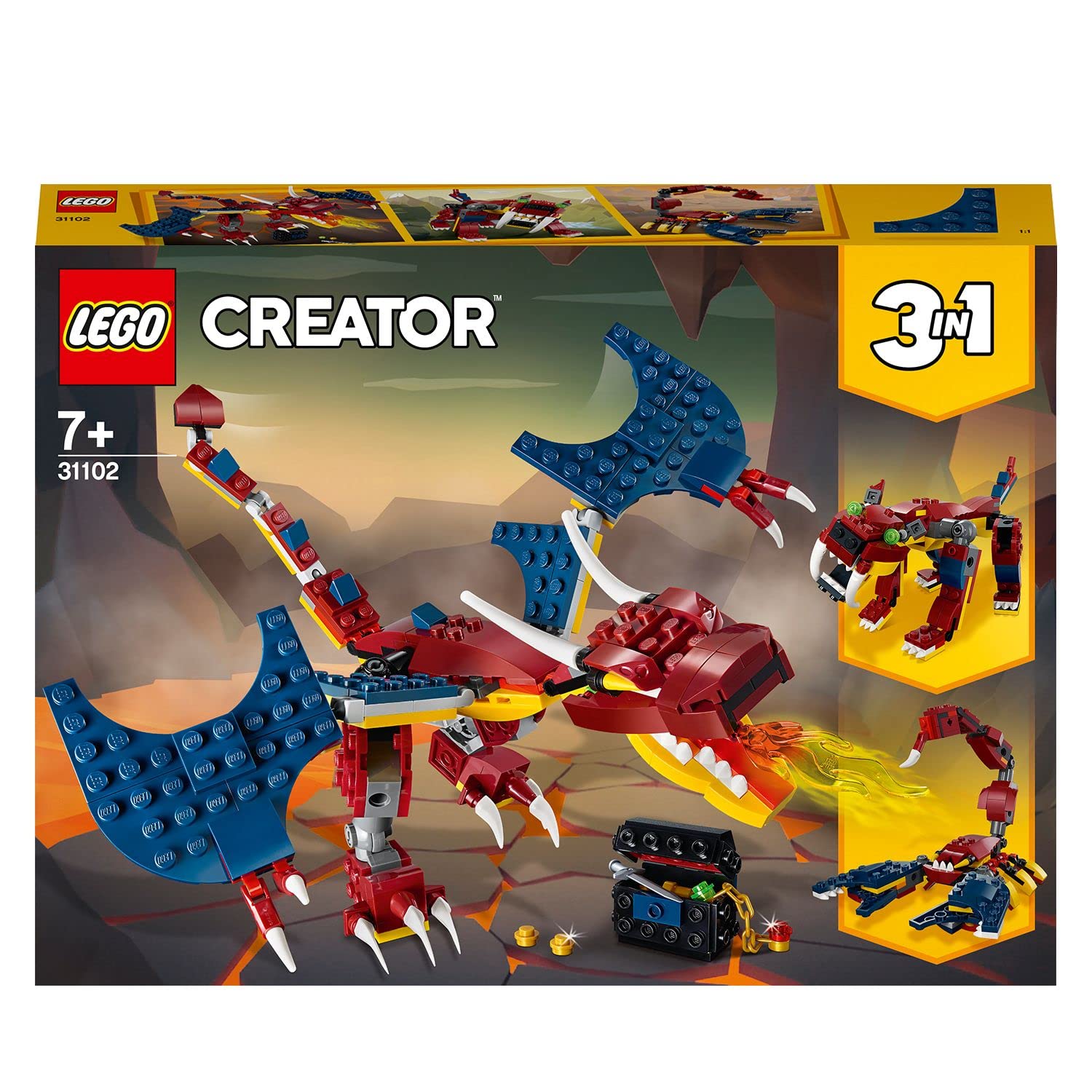 Конструктор LEGO Creator 31102 3-в-1 Огненный дракон - Саблезубый тигр - Скорпион, фото №5